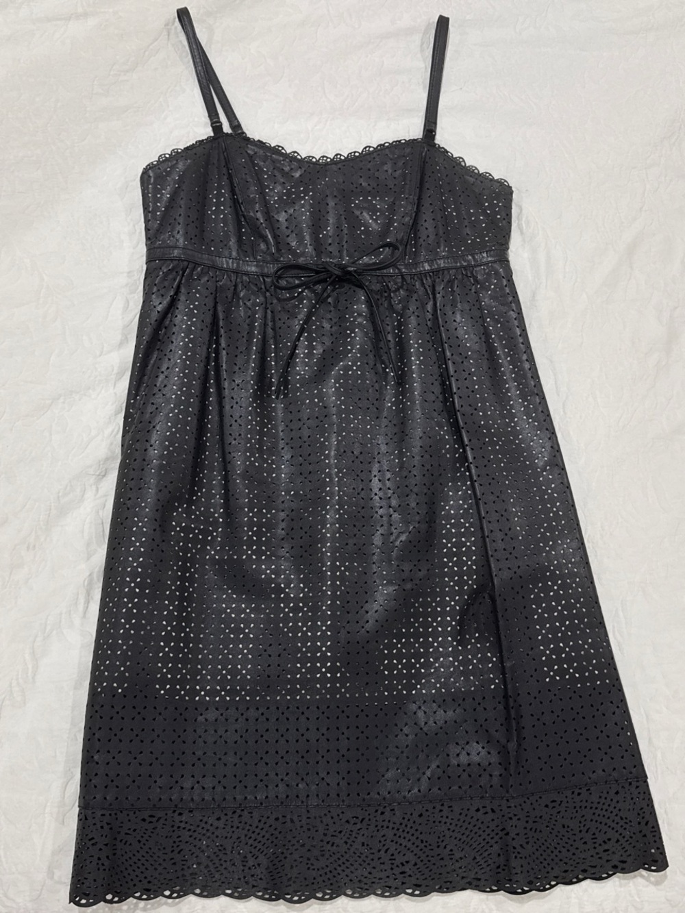 Marc by Marc Jacobs black leather mini dress
